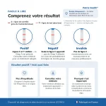 Résultat positif négatif et invalide de l’autotest Streptocoque A