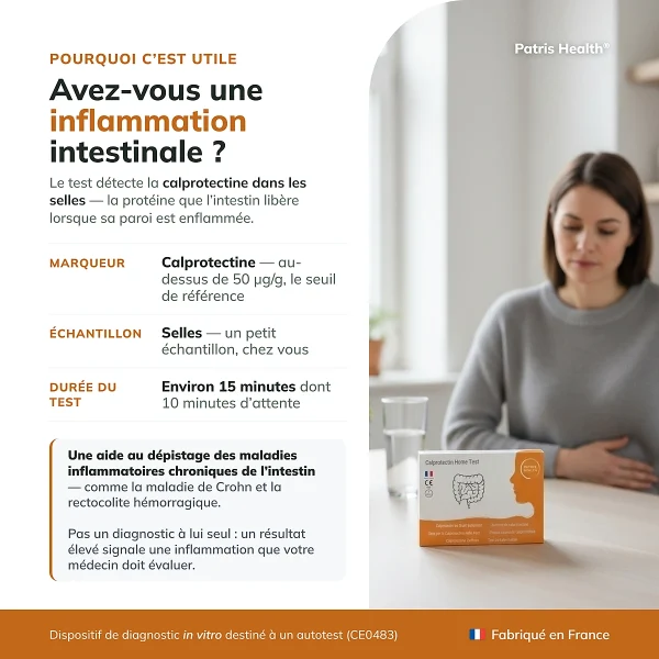 Presentation du Patris Health Autotest Calprotectine avec les informations essentielles
