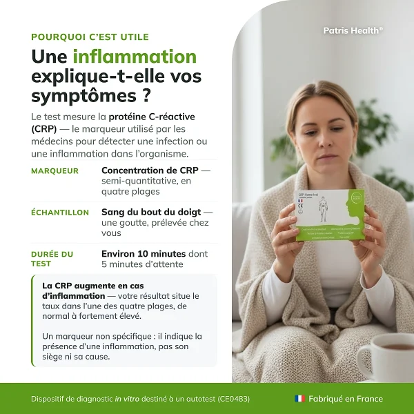 Presentation du Patris Health Autotest CRP avec les informations essentielles