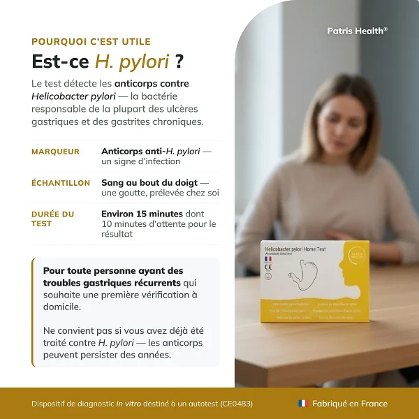 Présentation du Patris Health Autotest Helicobacter pylori