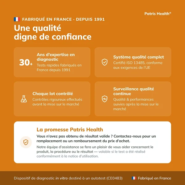 Patris Health Autotest Maladie Cœliaque – qualité et fabrication en France