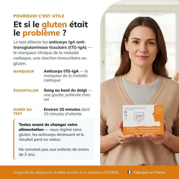 Patris Health Autotest Maladie Cœliaque – utilité du test et informations clés
