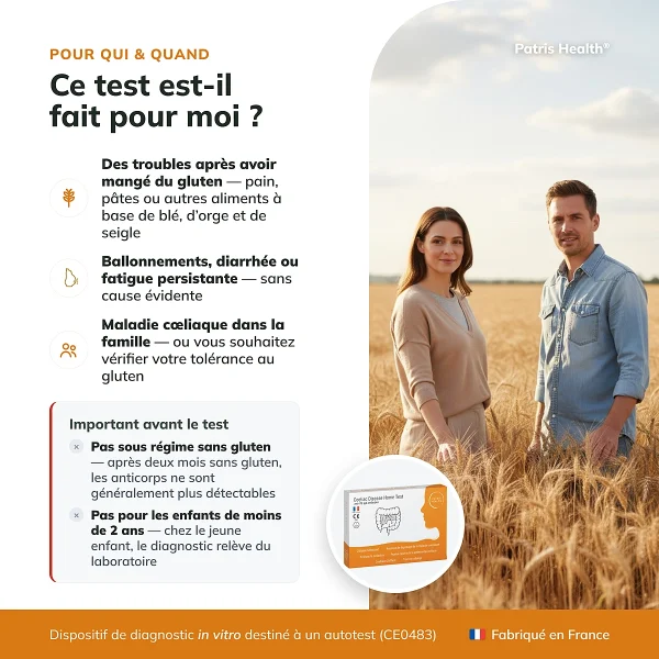 Patris Health Autotest Maladie Cœliaque – à qui le test est destiné