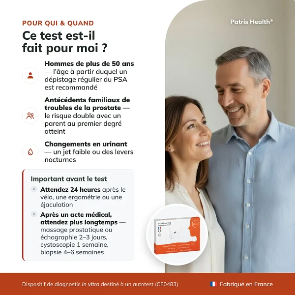 Patris Health Autotest PSA – à qui le test est destiné