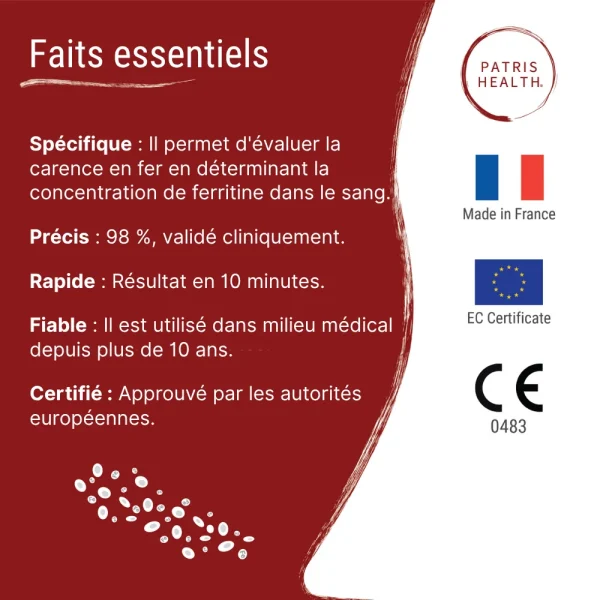 Faits essentiels du test de ferritine Patris Health – carence en fer