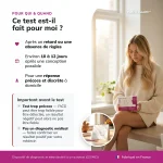 Infographie indiquant à qui s’adresse le Patris Health Test de grossesse sanguin