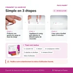 Instructions en trois étapes pour utiliser le Patris Health Test de grossesse sanguin