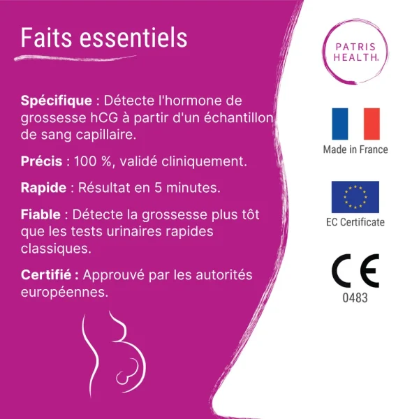 Faits essentiels du test sanguin hCG : rapidité, fiabilité et certification CE : rapide, fiable, fabriqué en France et certifié CE0483