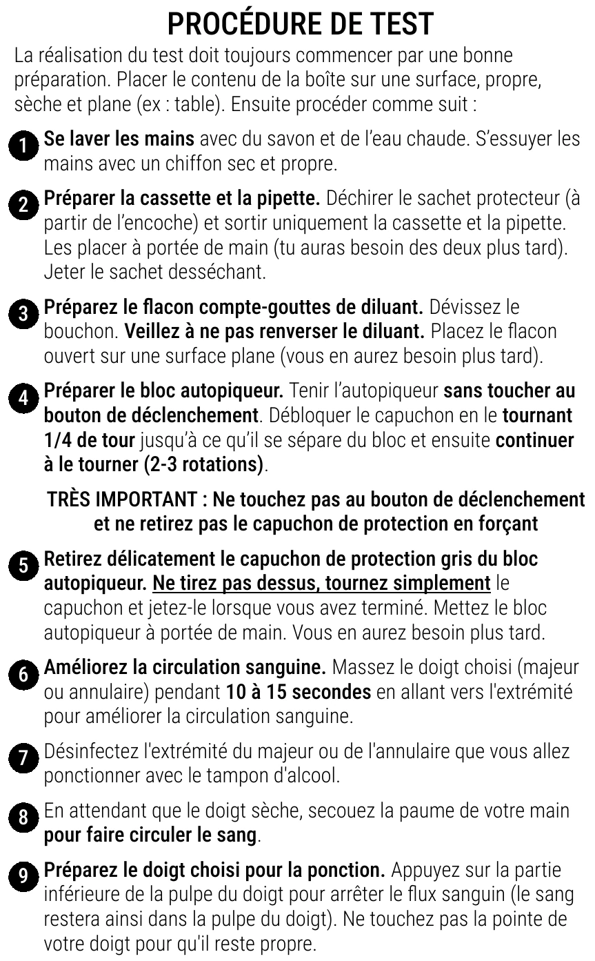 Notice d’utilisation de l’Autotest de la protéine C-réactive Patris Health – la procédure de test