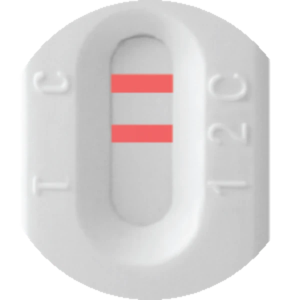 Autotest de la protéine C-réactive Patris Health – fenêtre de lecture : CRP inférieure à 8 mg/L, ligne contrôle et ligne 2 uniquement