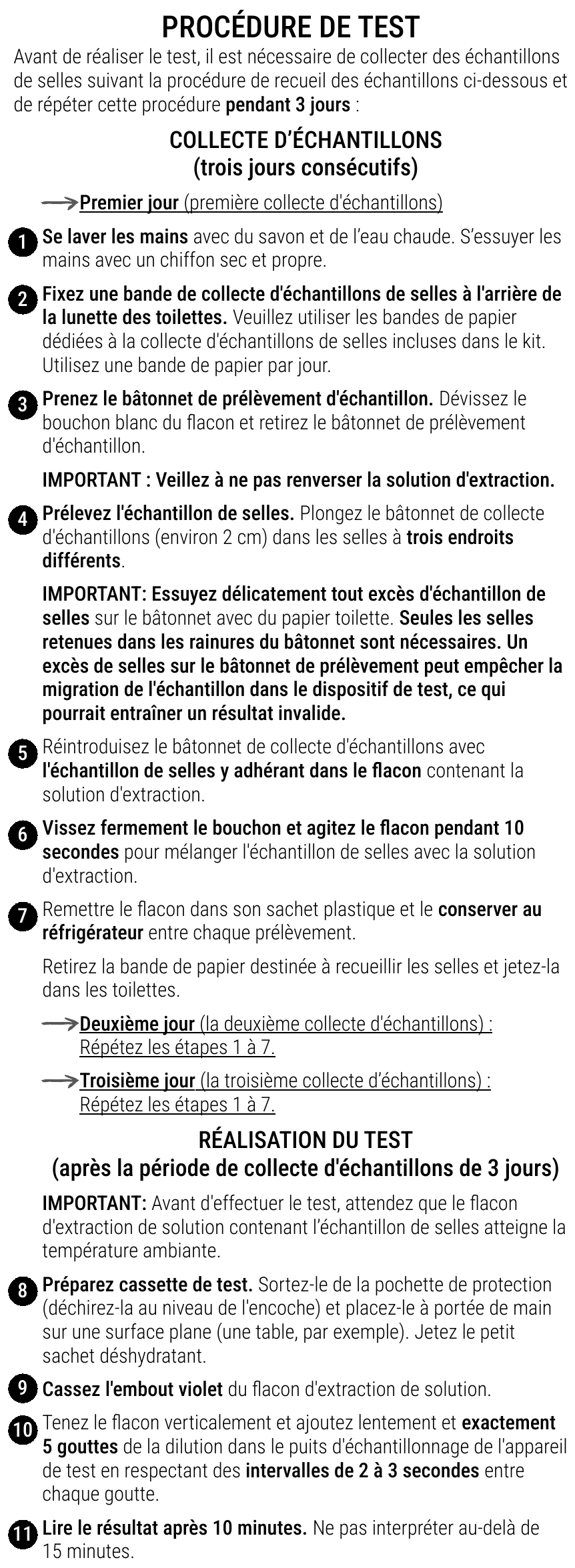 Notice d’utilisation de l’Autotest de sang dans les selles Patris Health – la procédure de test