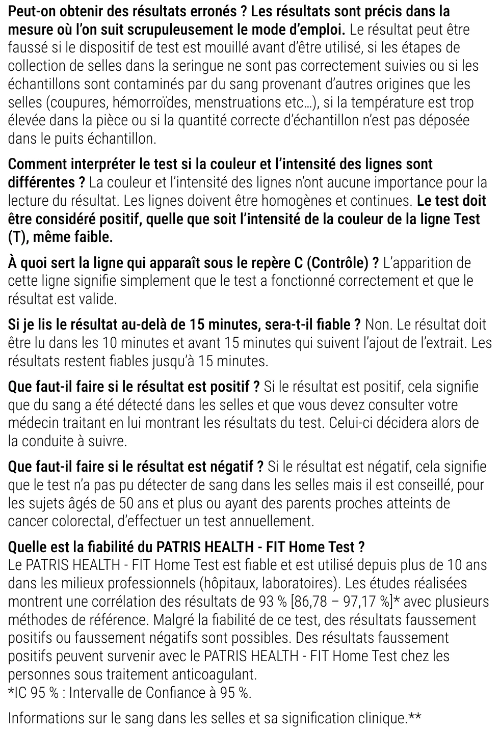 Notice d’utilisation de l’Autotest de sang dans les selles Patris Health – à propos du test, questions et réponses (partie 2)