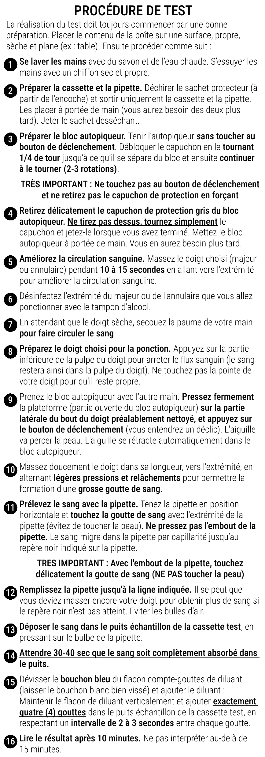 Notice d’utilisation de l’Autotest de carence en fer Patris Health – la procédure de test