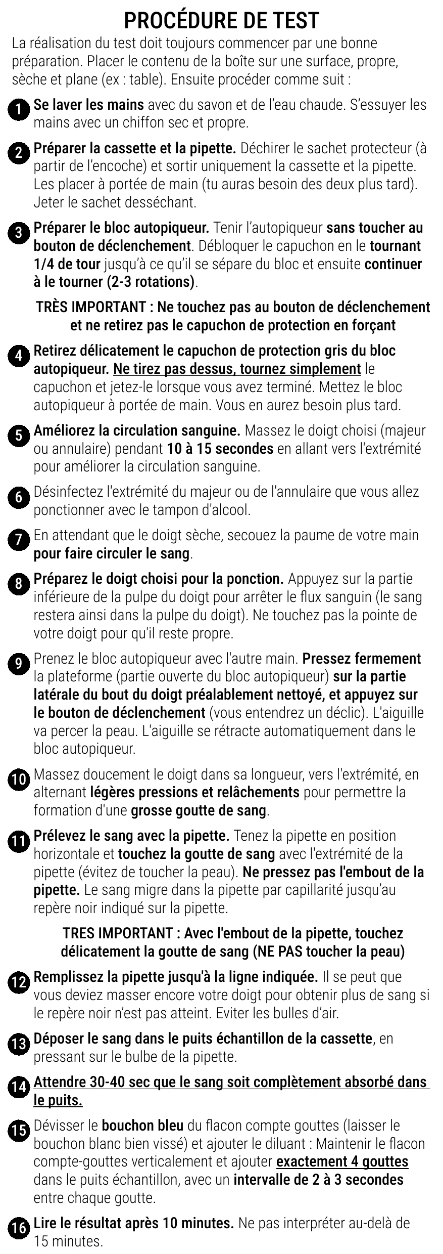 Notice d’utilisation de l’Autotest de la fonction hépatique Patris Health – la procédure de test