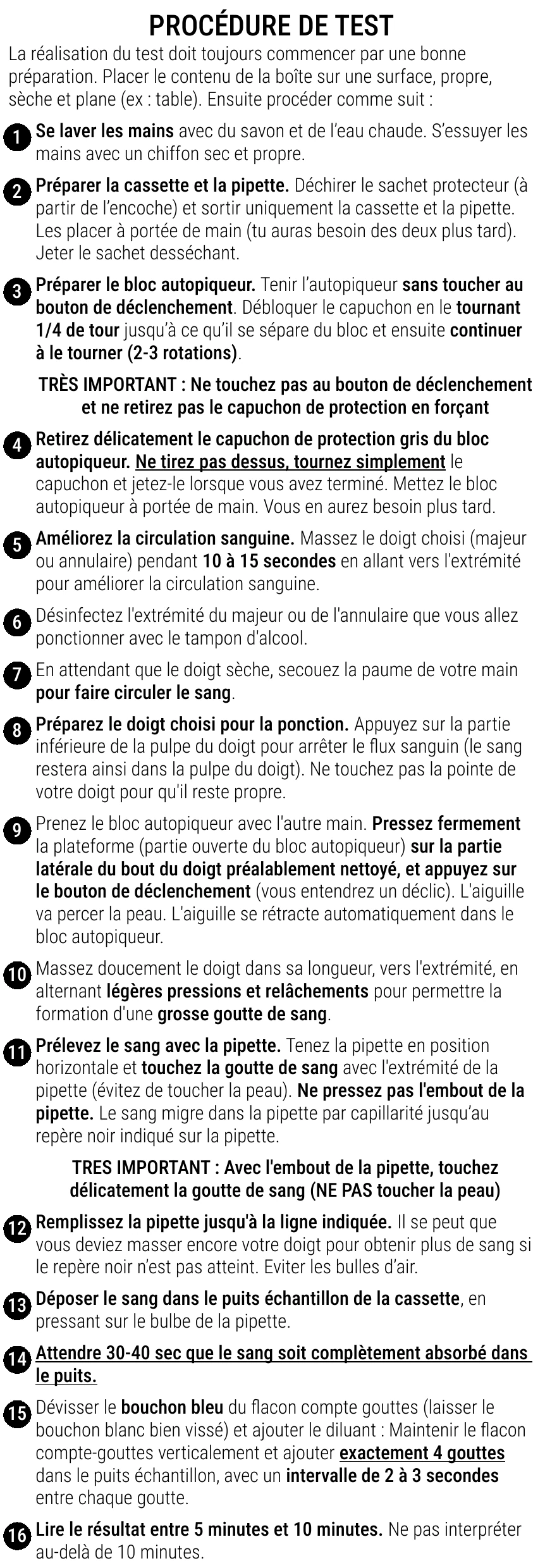 Notice d’utilisation du Test de grossesse sanguin Patris Health – la procédure de test
