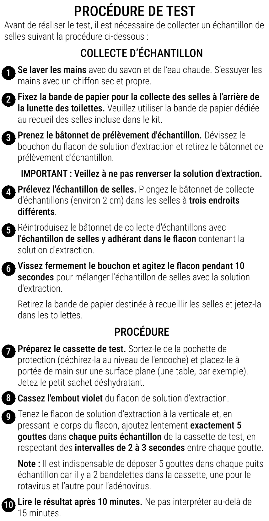 Notice d’utilisation de l’Autotest de rotavirus et adénovirus Patris Health – la procédure de test