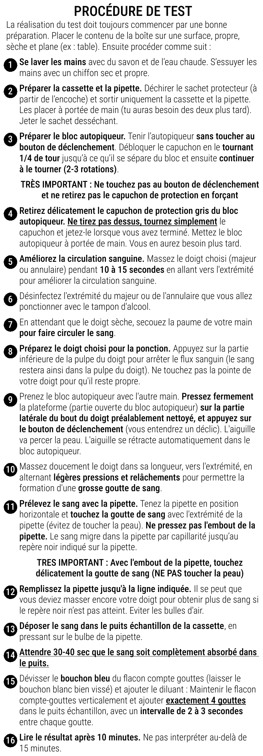 Notice d’utilisation de l’Autotest de la fonction thyroïdienne Patris Health – la procédure de test